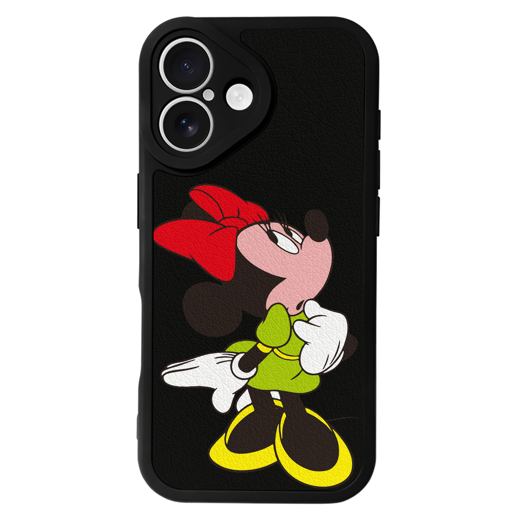 （画像用） ミッキーマウス Mickey Mouse 【iPhone 16シリーズ対応】シリコンスマホケース（レザー調） 材質：シリコン
